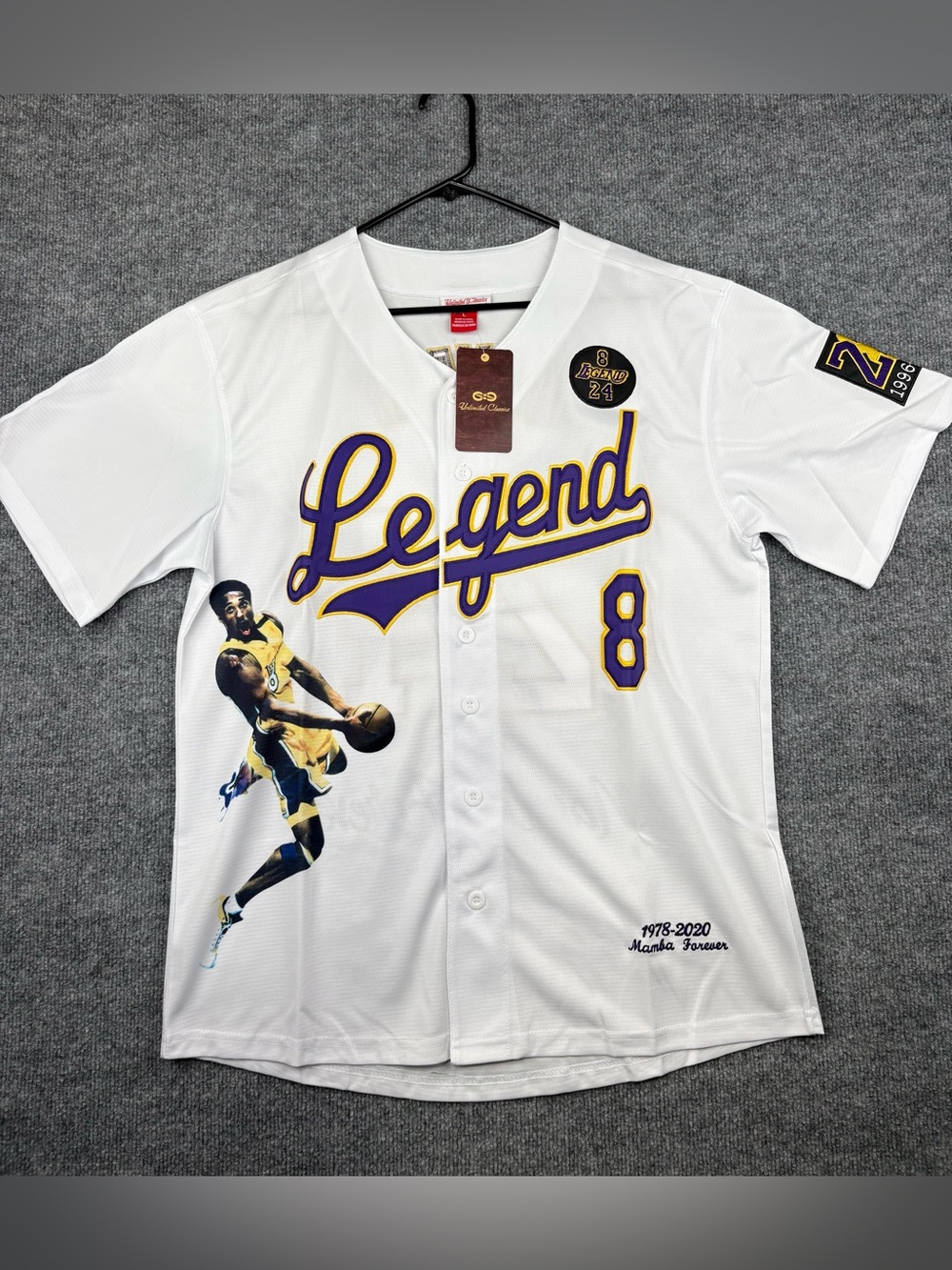 Kobe Bryant Legend Unlimited Classics Baseball Jersey New 8 Legend Mamba